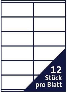 Produktbild Soennecken Etikett-ILK 96.5x42.3mm weiss 100 Blatt Packung 1200 Etiketten