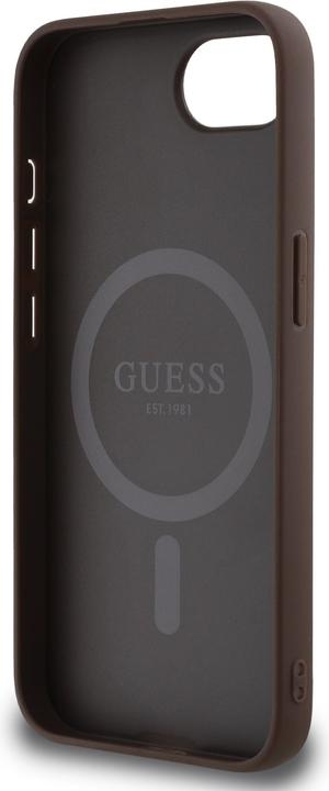 Image du produit Guess Back panel cover Apple PU Leather 4G Colored Ring MagSafe Case for iPhone SE4 Brown (Apple iPhone 16e)