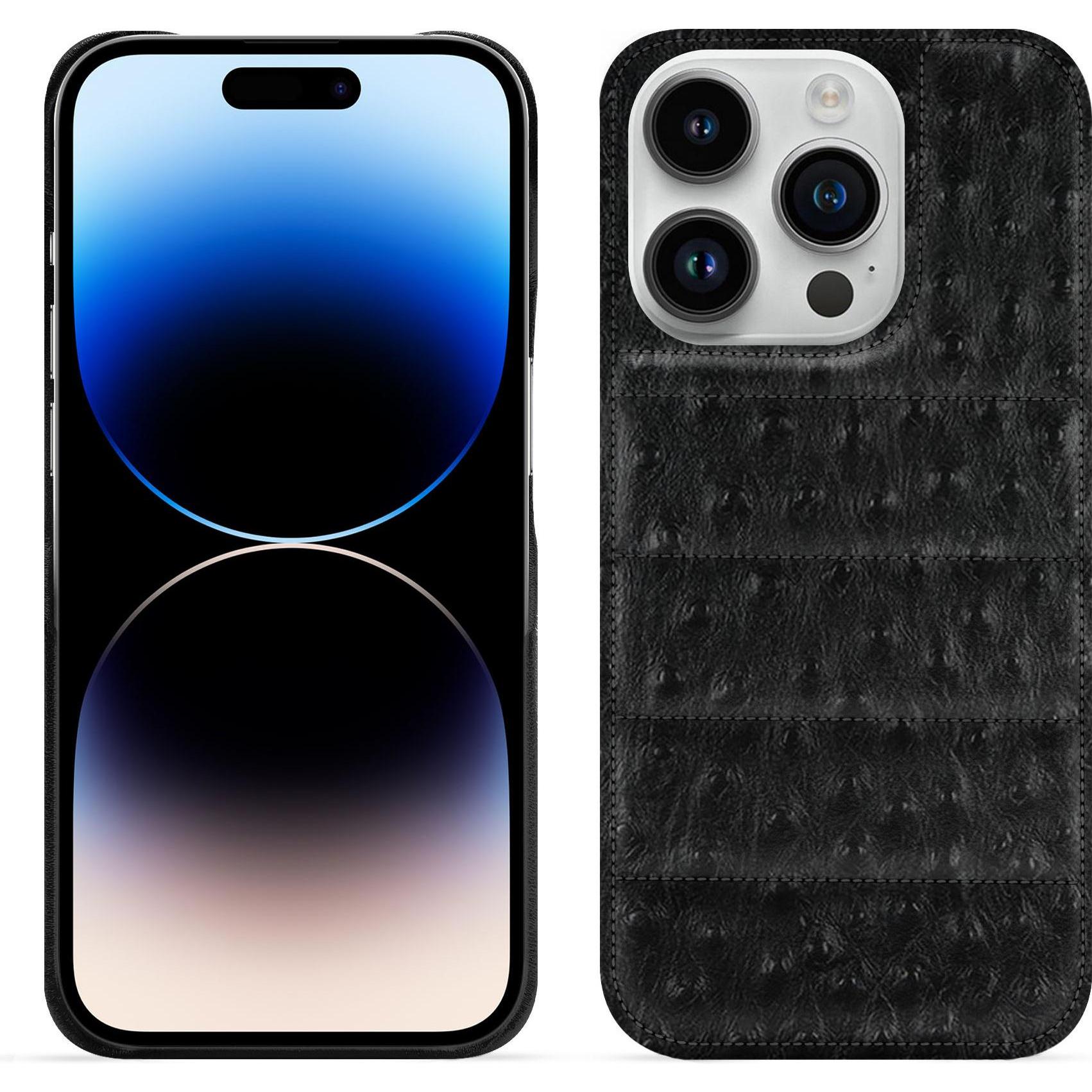 Noreve Lederschutzhülle (Apple iPhone 15 Pro), Smartphone Hülle, Schwarz