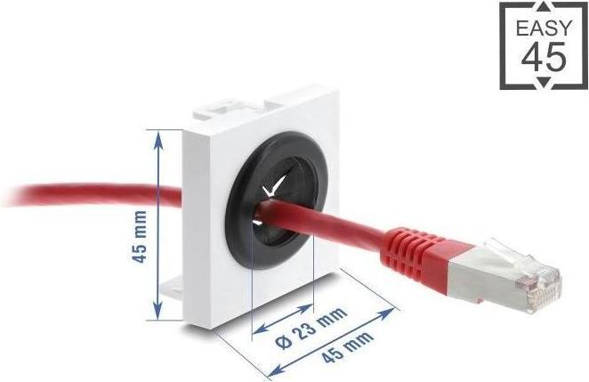 Immagine prodotto Delock Easy 45 Kabeldurchführung rund Ø 23 mm weiss / schwarz (Foro cavo, 4.50 cm)