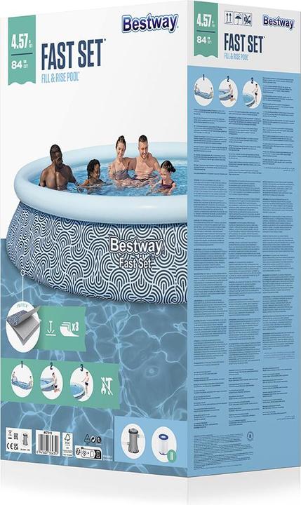 Actual product image Bestway Fast Set Round Inflatable Pool S et 4.57 m x 84 cm (457 x 84 cm)