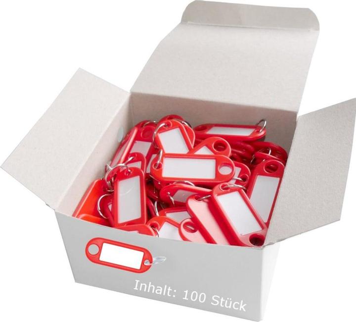 Actual product image Wedo Key ring 18 mm with ring, red, 100 pieces