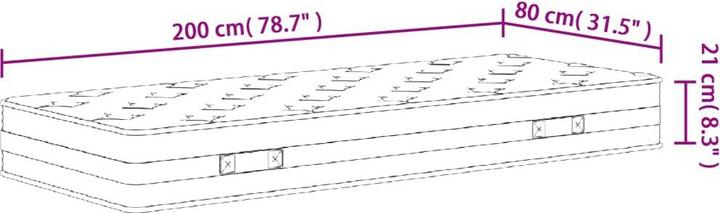Produktbild vidaXL Bonnell-Federkern-Matratze (80 x 200 cm)