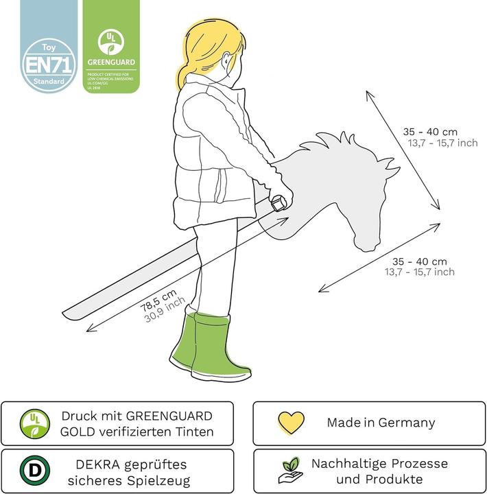Produktbild Foldzilla Steckenpferd Bastelset aus Pappe (Einhorn)
