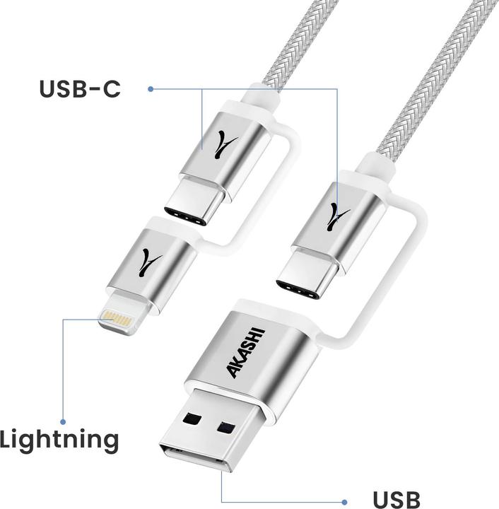 Produktbild Akashi 4-in-1 CarPlay Cable (1 m)