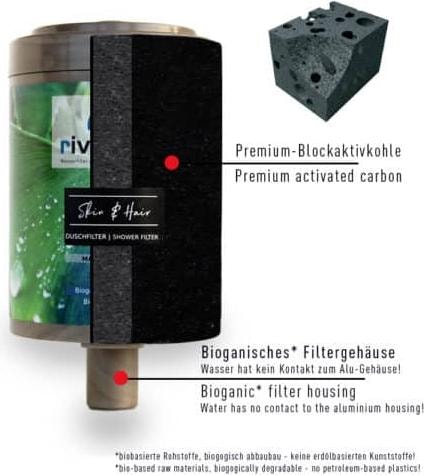 Produktbild Riva Duschfilter rivaALVA SKIN&HAIR - Metallgehäuse mit Filterkartusche