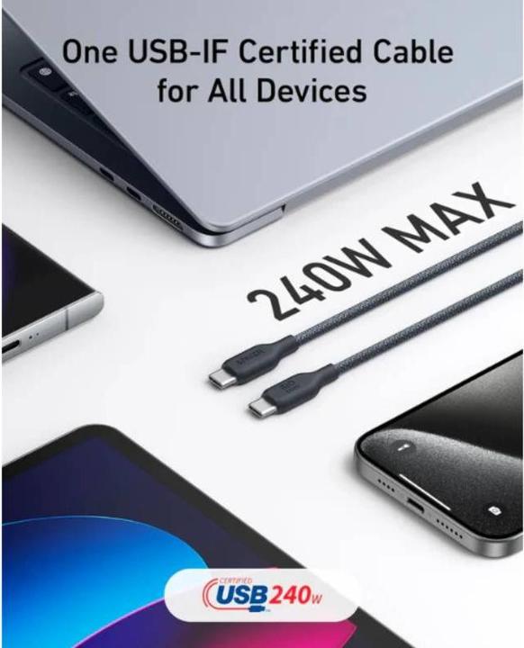 Immagine prodotto Anker - 544 USB-C zu USB-C - 240W - 0.9M - BioBraided - Schwarz (0.90 m, 240 W)