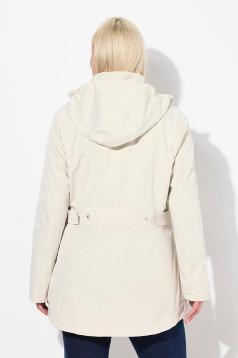 Produktbild Ulla Popken Softshell-Longjacke, wasserdicht, 2-Wege-Zipper, Kapuze (50, 52)