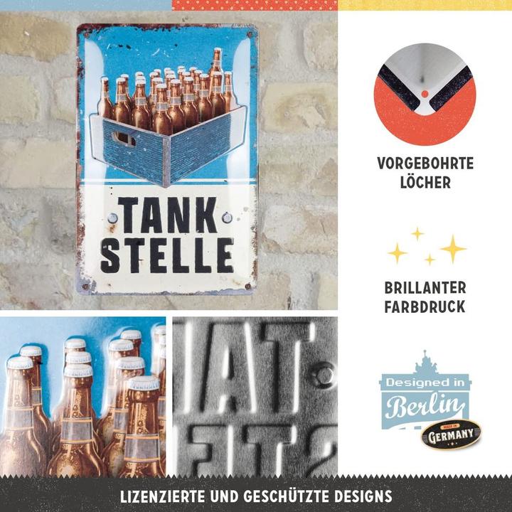 Actual product image Nostalgic-Art Merchandising Petrol station sign beer 20 x 30 cm, metal