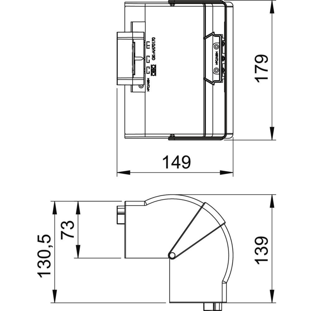 Thumbnail - OBO Bettermann, Leitungsführung, OBO GK-AH70170RW AuÃeneck variabel 70x170mm reinweià (7.30 cm)