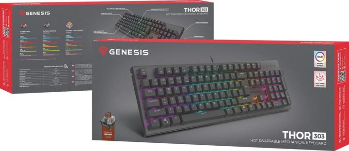 Actual product image Genesis Gaming keyboard THOR 303 brown wired (DE) (DE, Cable)