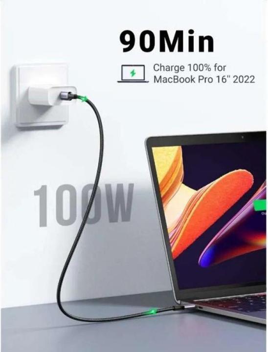 Immagine prodotto Ugreen - Data Cable L502 (65249) - USB-C to USB-C, 5A, 100W, 1m, Nylon - Black (1 m, 100 W)