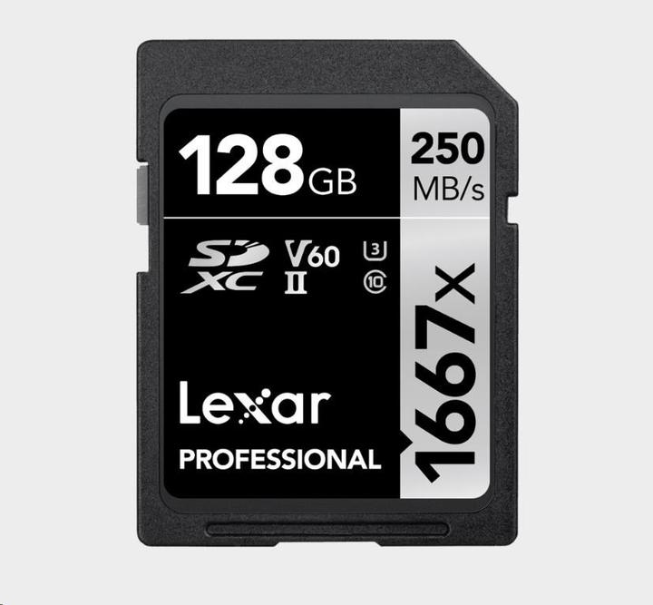 Actual product image Lexar Professional 1667x (128 GB, SDXC, U3, UHS-II)