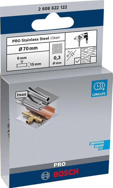 Produktbild Bosch Professional Zubehör PRO Stainless Steel clean Scheibenbürste, gerader Schaft, 70 x 0,3 mm
