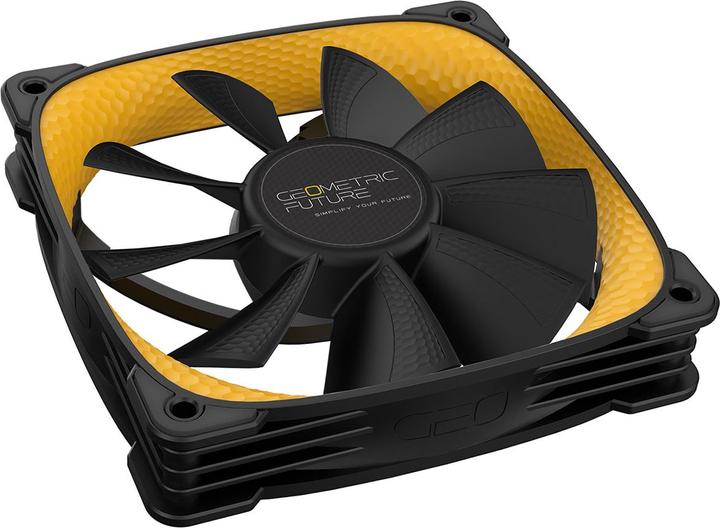 Actual product image Geometric Future Squama 2505Y RGB fan, 3-pack - 120 mm, black/yellow (120 mm, 3 x)