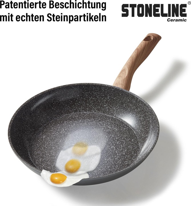 Produktbild Stoneline Back to Nature Kochgeschirr-Set, 14-tlg., Keramik-Beschichtung, mit Glasdeckeln (Pfannenset + Topfset, Aluminium)