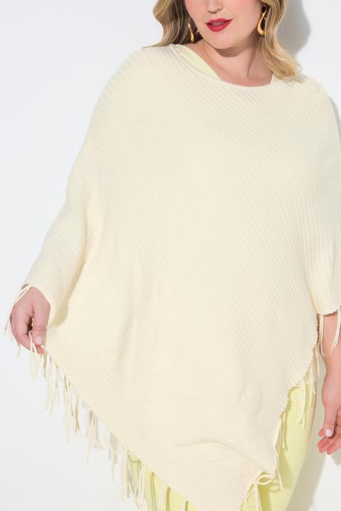Produktbild Miamoda Poncho, oversized, Feinstrick, Zopfmuster, Fransen (42, 44, 46, 48)
