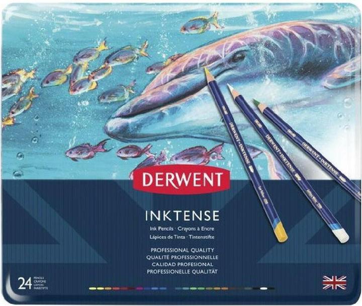 Image du produit Derwent Crayon de couleur Inktense Set 24 étui métallique (24x)
