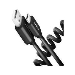 Thumbnail - Axagon BUCM-AM10TB Twister-Kabel, USB-C auf USB-A 2.0 (0.60 m, USB 2.0), USB Kabel