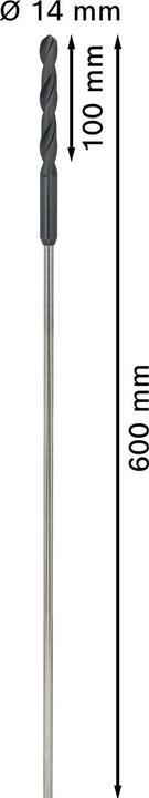 Actual product image Bosch Professional Zubehör PRO Wood HSS installation drill bit, 14 x 100 x 600 mm (8 mm)