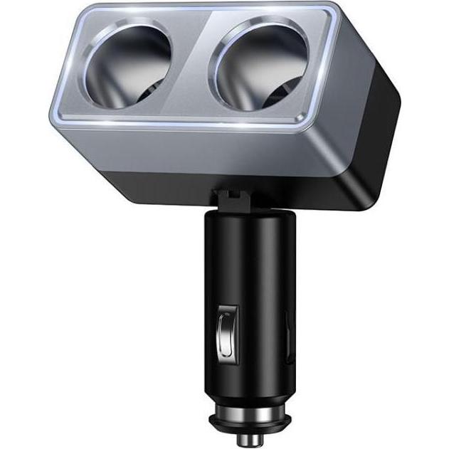 Hoco Ładowarka Rozdzielacz gniazda zapalniczki 2 porty max 240W/24V Z65 czarna, Adattatore per auto, Nero