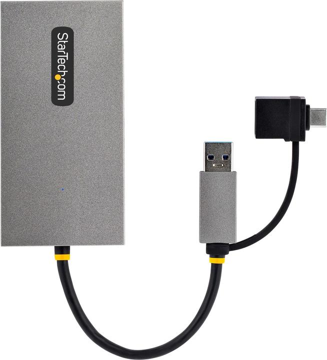 Actual product image StarTech com USB to Dual HDMI Adapter, USB A/C to 2x HDMI Displays (1x 4K30Hz, 1x 1080p), Integrated (USB-C, USB-A, 10 cm)