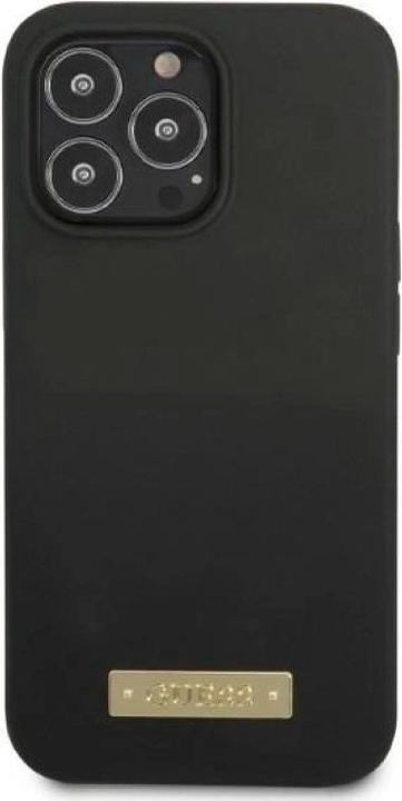 Image du produit Guess GUHMP13XSPLK iPhone 13 Pro Max 6,7" czarny/black hard case Silicone Logo Plate MagSafe (Apple iPhone 13 Pro Max)