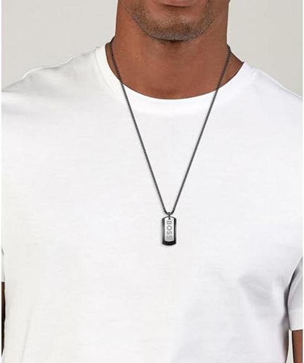 Immagine prodotto Hugo Boss Collana da uomo Dog Tag Devon 1580577 (Acciaio inossidabile con placcatura nera ionica)
