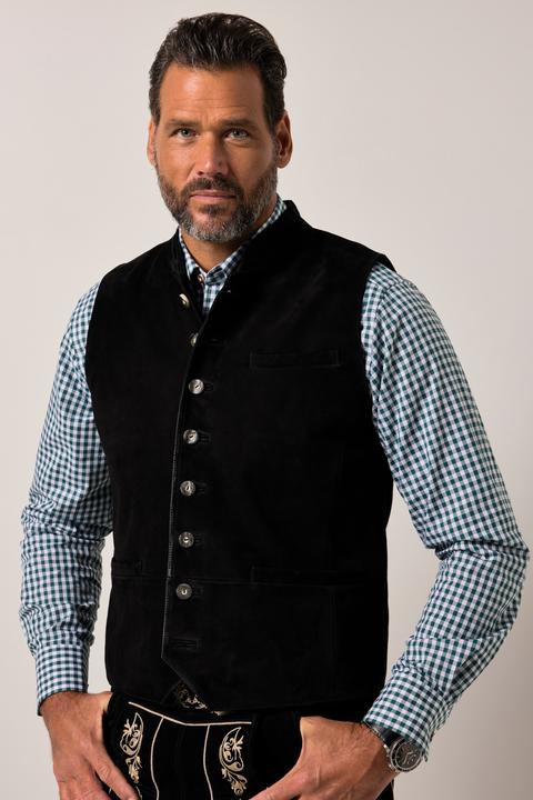 Image du produit JP1880 Gilet traditionnel JP 1880, en cuir suédé de chèvre, col Mao - jusqu'au 72 (60)
