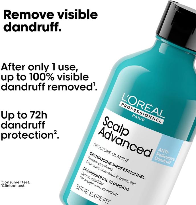 Image du produit L'Oréal Paris L'OrÃ©al Professionnel - (Shampooing Dermo Clarifiant Anti-Dandruff) Scalp Advanced - Volume : 300 (300 ml, Shampoing liquide)