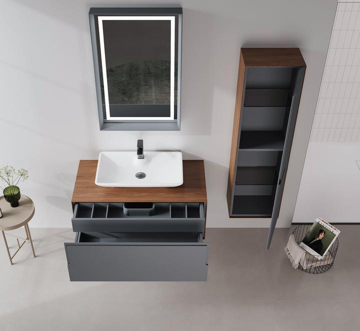 Produktbild Homitis Craft 100 Bathroom Cabinet With Sink & Mirror Set (2 Pieces)
