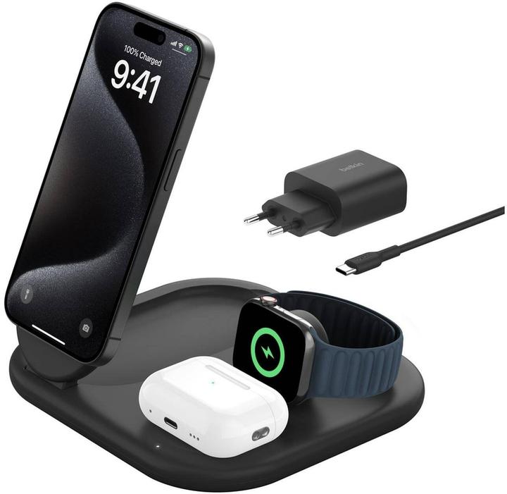 Belkin Station de charge BoostCharge 3-en-1 Qi2 (15 W)