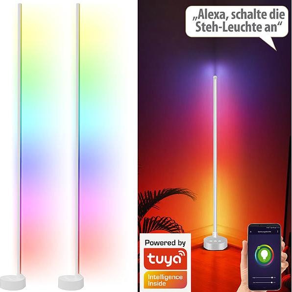 Actual product image Luminea Set of 2 WLAN floor/corner lights (750 lm)
