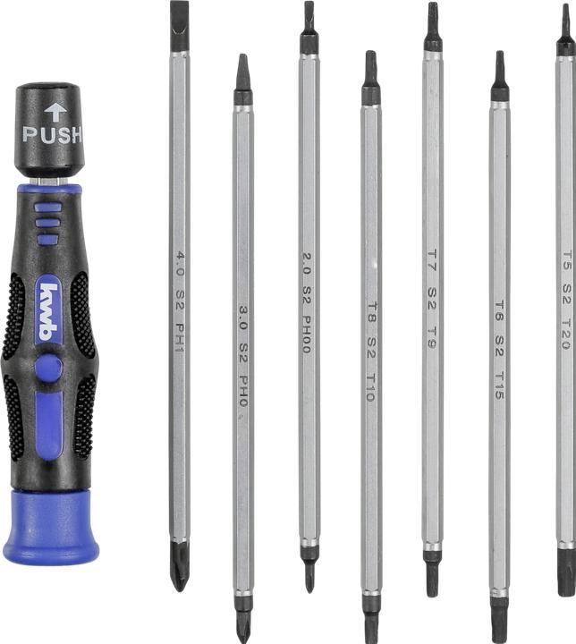 Actual product image kwb Professional precision screwdriver set 8 pcs. (Phillipps cross recess (PH), Torx (TX), Slotted screws)