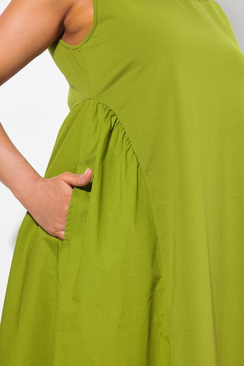 Produktbild Ulla Popken Kleid, Materialmix, A-Linie, Rundhals, ärmellos (62)