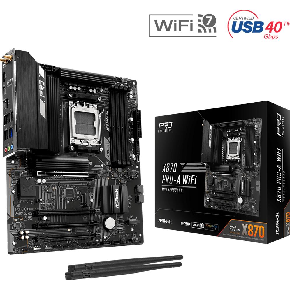 AsRock X870 Pro-A WiFi AM5 ATX HDMI/USB-C DDR5 retail (AMD SoC, AMD SoC, ATX), Scheda madre