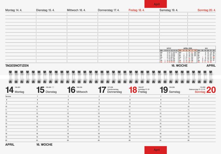 Image du produit Rido Tischkalender 2026 quer schwarz (Couverture rigide, Allemand)