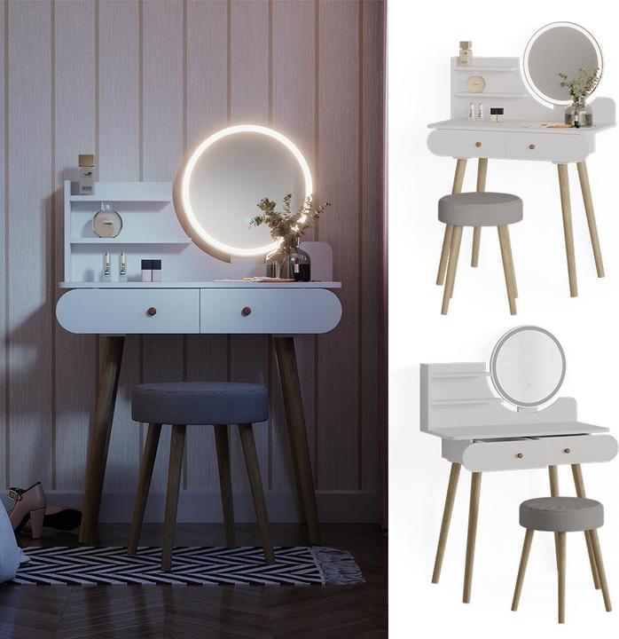 Image du produit Vicco Edda avec éclairage LED et tabouret (80 x 40 x 121 cm)