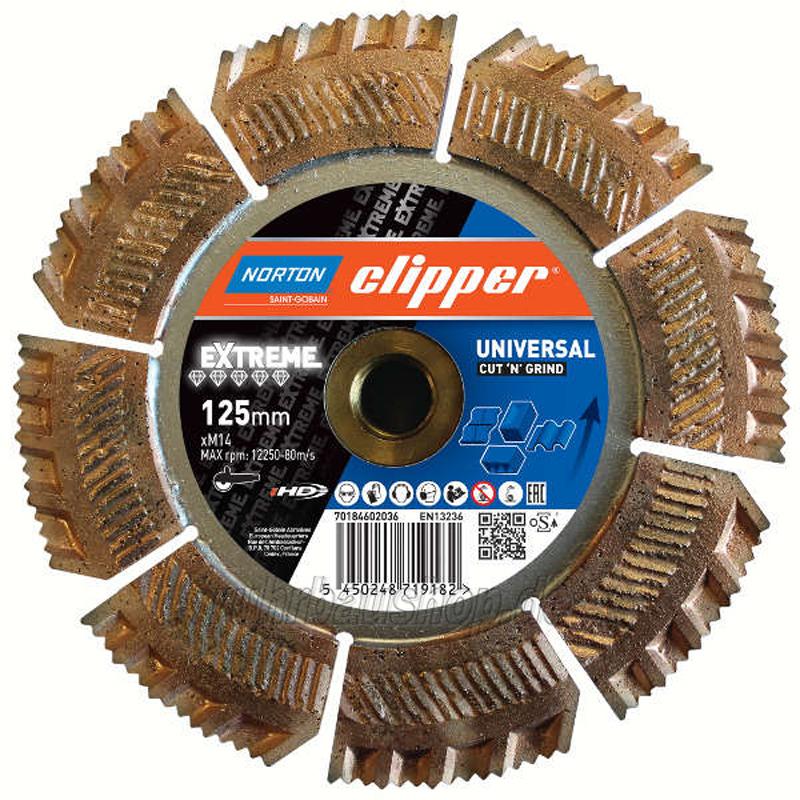 Norton Clipper, Lama, Clipper 70184602036 EXTREME CUT'N GRIND Diamanttrennscheibe 125 x M14