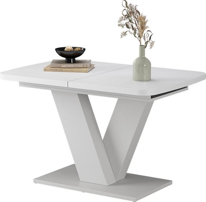Actual product image Vicco Esstisch Fenaro, Weiss/Weiss/Weiss, 120 x 80 cm ausziehbar (120 x 120 x 77.40 cm)