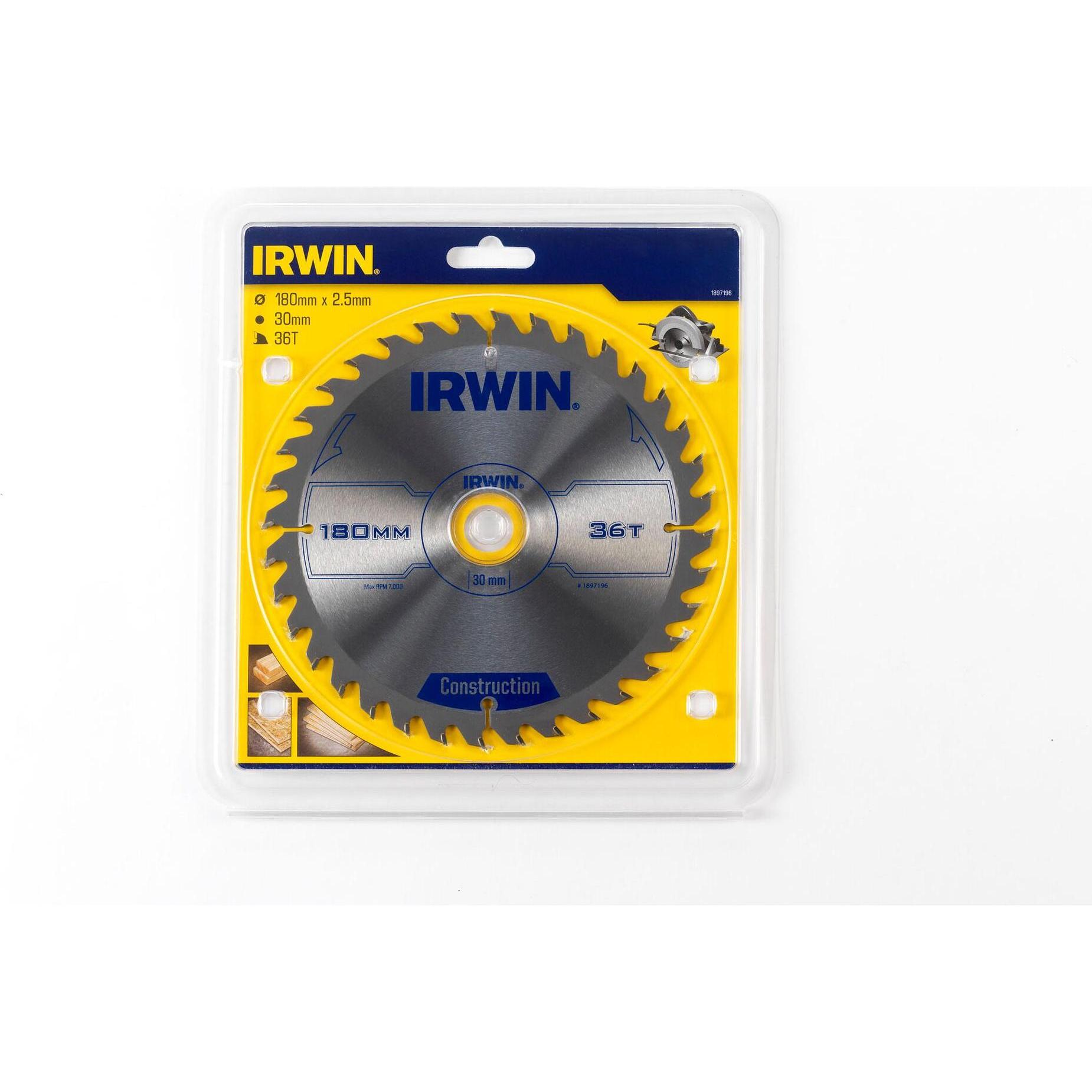 Thumbnail - Irwin, Sägeblatt, IRW1897196 180 x 30 mm 36Teeth Kreissägeblatt mit ATB Mahlgrössen Zahn