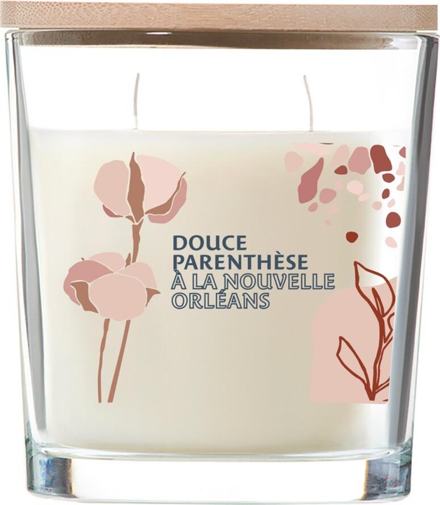 Produktbild Ambiances Devineau Duftkerze ovales Glas mit Bambusdeckel 30Std. Coton de Louisiane
