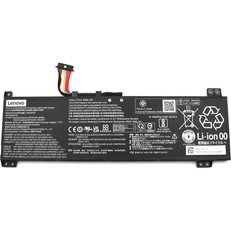 Lenovo Laptop Battery Y560 CP/B L20C4PC0 15.36V 60Wh 4C L20C4PC0 SB11B48820 (4 Zellen), Notebook Akk
