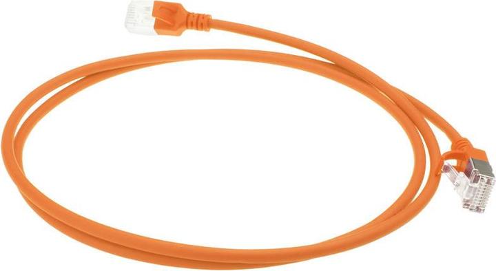 Produktbild Orange 1 meter LSZH U/FTP CAT6A datacenter slimline patch cable snagless with RJ45 connectors (U/FTP, CAT6a, 1 m)