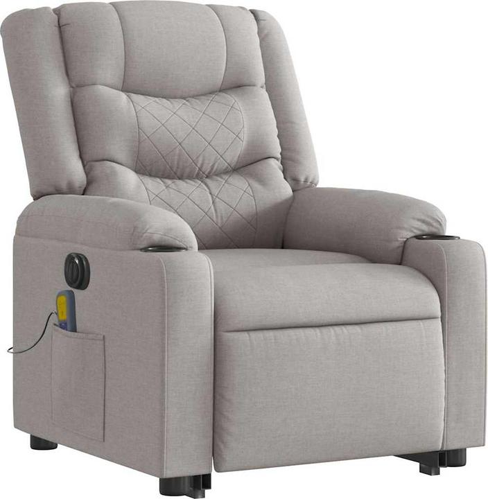 Produktbild VidaXL Massagesessel mit Aufstehhilfe Elektrisch Wolkengrau Stoff