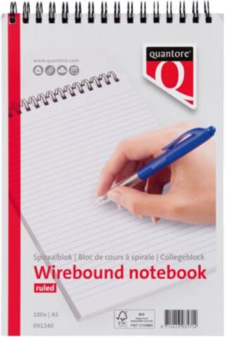 Quantore Spiral pad A5 lined (A5, Dotted, No binding)