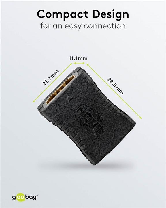Produktbild Goobay HDMI-Adapter, Kupplung, vergoldet 8K@60HZ (HDMI)
