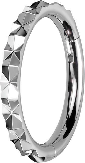 Produktbild Star Piercing Micro Segmentring klappbar silber X facettiert (Chirurgenstahl 316L, ohne Messing)