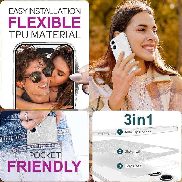 Image du produit Nalia Étui hybride pailleté (Apple iPhone 16 Plus)