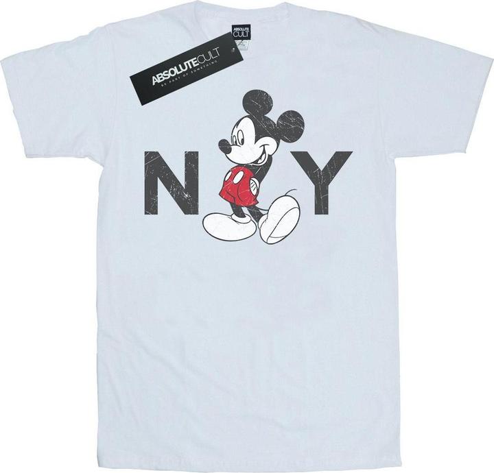 Actual product image Disney Womens/Ladies Mickey Mouse NY Cotton Boyfriend T-Shirt (M)